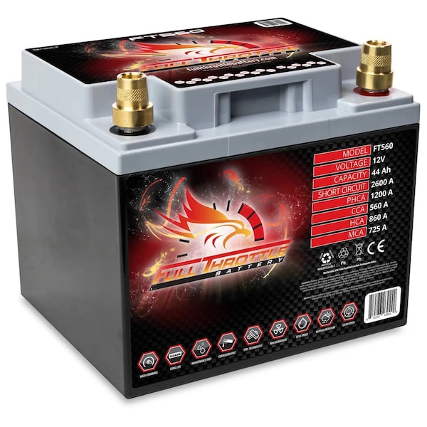 Fullriver Full Throttle 44Ah 560 CCA AGM Battery Group 26R - FT560