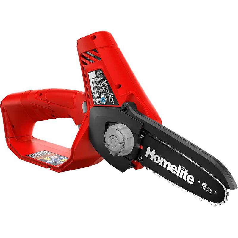 Homelite 12 V Litio 6 pulgadas Podadora Mini Motosierra con batería interna de 2.5 Ah y cargador - HOMCS10