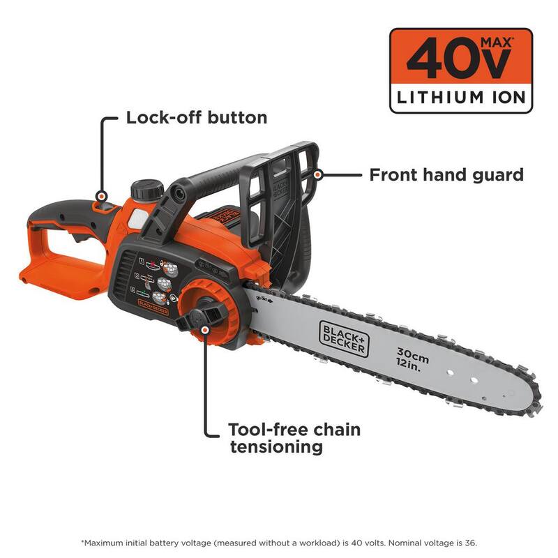 Kit de motosierra con batería BLACK+DECKER de 40 V MAX de 10 pulgadas con (1) batería de 2 Ah y cargador - LCS1240