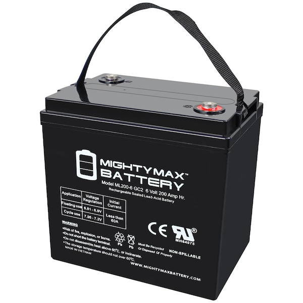 Mighty Max Battery 6V 200AH SLA Replacement Battery Compatible with Columbia Par Car Mega DN Dropside - MAX3990570