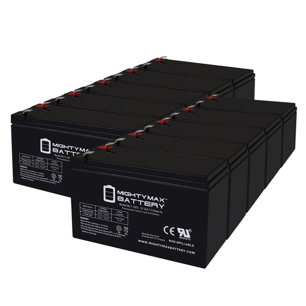 Mighty Max Battery 12V 7Ah F2 Replacement Battery for NPP HR1234W FR 12V 34W - 10PK - MAX3977447