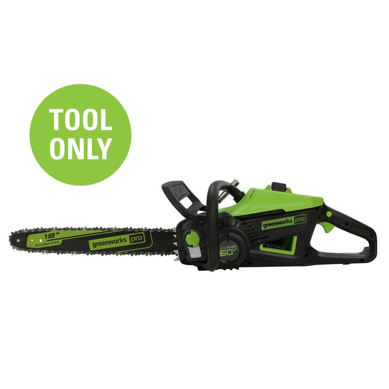 GREENWORKS PRO 18 in. 60-Volt Motosierra con Batería (Herramienta Solamente) - CS60L03