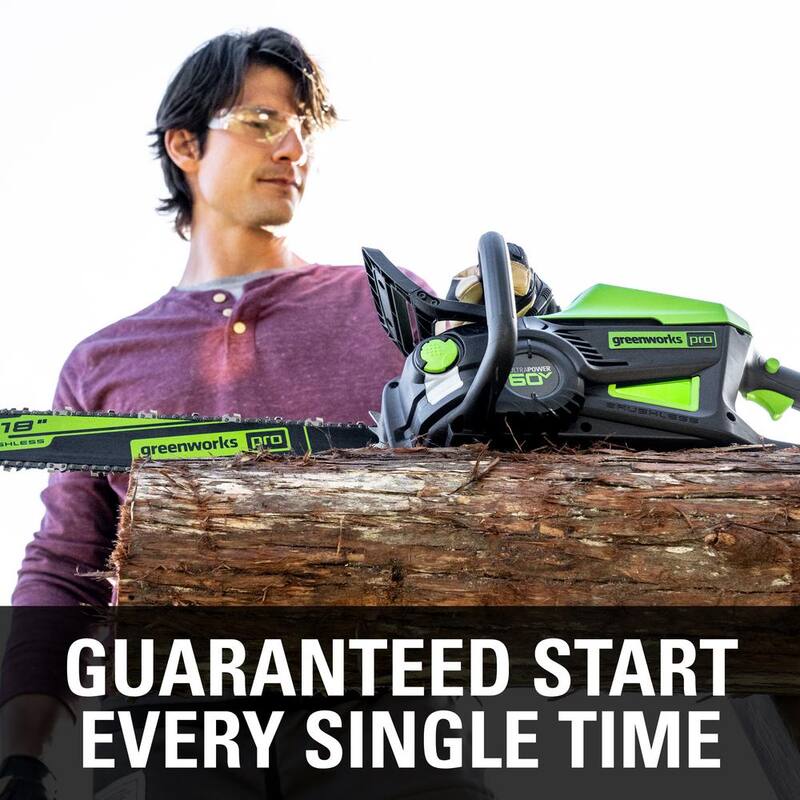 GREENWORKS PRO 18 in. 60-Volt Motosierra con Batería (Herramienta Solamente) - CS60L03