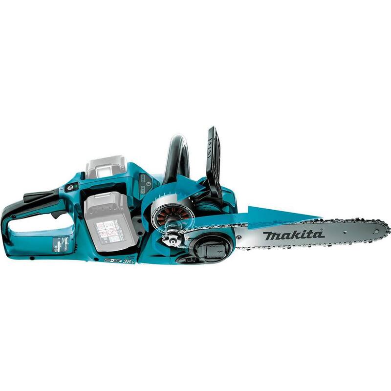 Makita LXT 14 pulgadas 18V X2 (36V) Sierra de cadena con mango trasero a batería de iones de litio sin escobillas (Solo herramienta) - XCU03Z