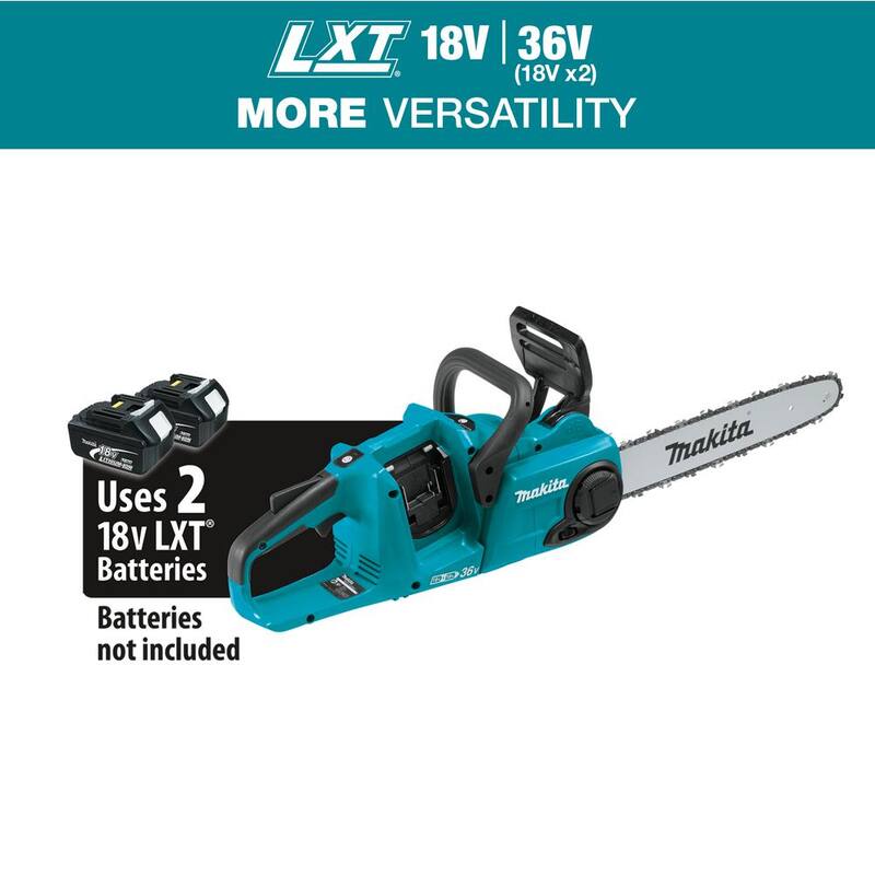 Makita LXT 14 pulgadas 18V X2 (36V) Sierra de cadena con mango trasero a batería de iones de litio sin escobillas (Solo herramienta) - XCU03Z