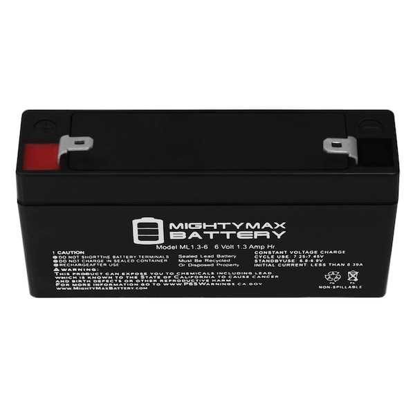 Mighty Max Battery 6V 1.3AH Replaces Leoch Interlogix GE ITI Simon 3, XT Control Panel - ML1.3-6119