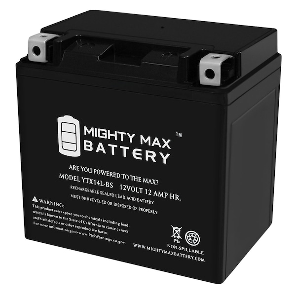 Mighty Max Battery YTX14L-BS Battery for Harley-Davidson 1200CC XL, XLH (Sportster) 2005 - YTX14L-BS14