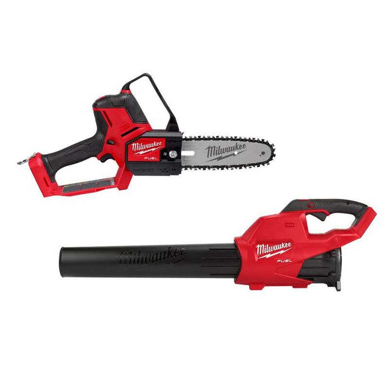 HACHA eléctrica a batería Milwaukee M18 FUEL 8 in. 18V de iones de litio sin escobillas con sierra de cadena HATCHET y soplador M18 FUEL (2 herramientas) - 3004-20-2724-20
