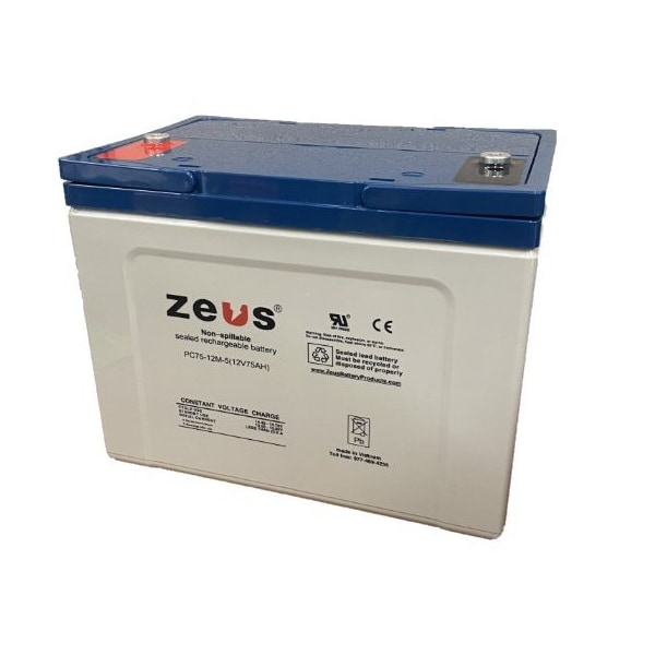 Zeus Battery Products 75Ah 12V M6 Sealed Lead Acid Battery - PC75-12M