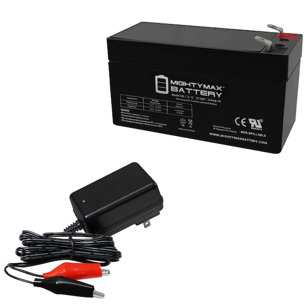 Mighty Max Battery 12V 1.3Ah Replacement Battery for Mercedes-Benz N000000004039 With 12V 1Amp Charger - MAX3944685