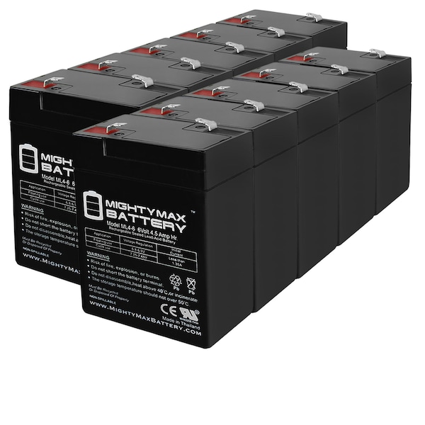 Mighty Max Battery ML4-6 - 6V 4.5AH Exit Sign Battery - 10 Pack - ML4-6MP10825104