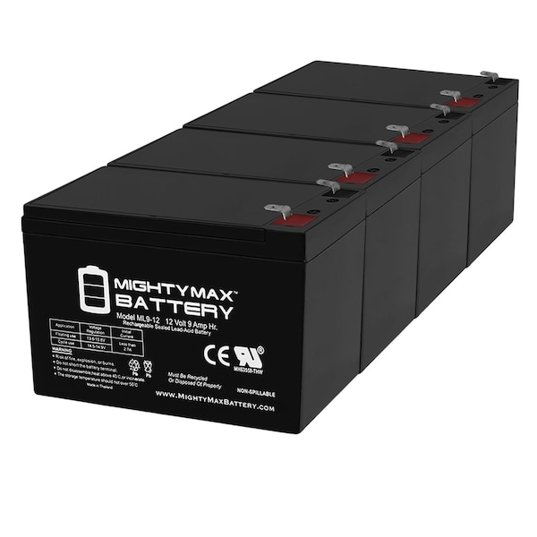 Mighty Max Battery ML9-12 - 12 VOLT 9 AH SLA BATTERY - PACK OF 4 - MAX3931675