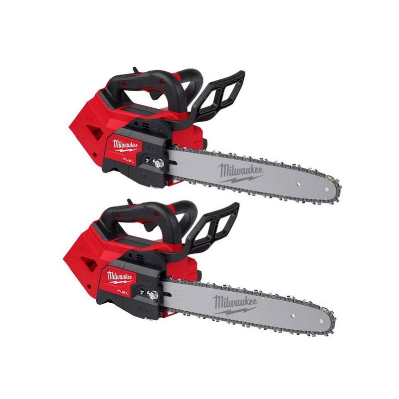 Milwaukee M18 FUEL 14 in. 18-Volt Lithium-Ion Brushless Cordless Battery Top Handle Chainsaw (Herramienta Solamente) (2 Herramientas) - 2826-20T-2826-20T