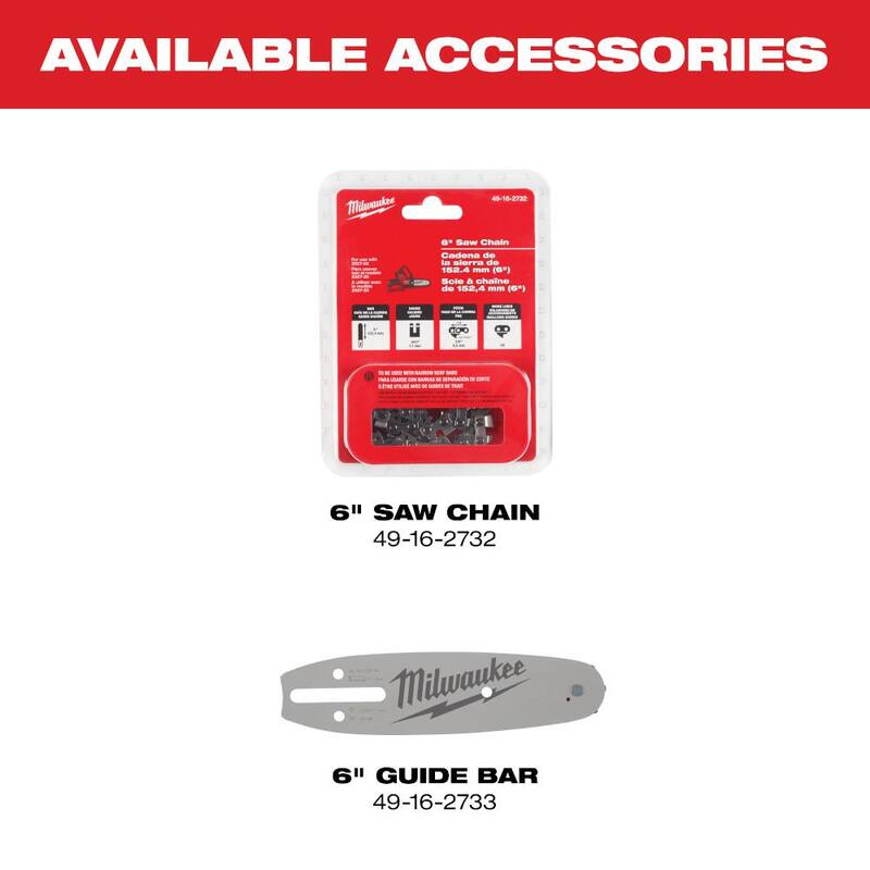 Sierra de poda sin cable Milwaukee M12 FUEL de 6 pulgadas con batería de iones de litio de 12V y motor sin escobillas, HACHA con tijeras podadoras, (2) baterías - 2527-20-2534-20-48-11-2425-48-11-2425.