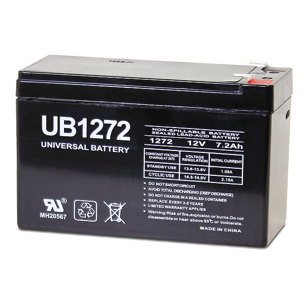 Zoro Select Sealed Lead Acid Battery, 12VDC, 3.78" H - 40760