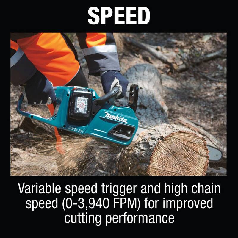 Kit de sierra de cadena con batería de ion de litio sin escobillas Makita LXT de 14 pulgadas y 18V X2 (36V) (5.0Ah) - XCU07PT