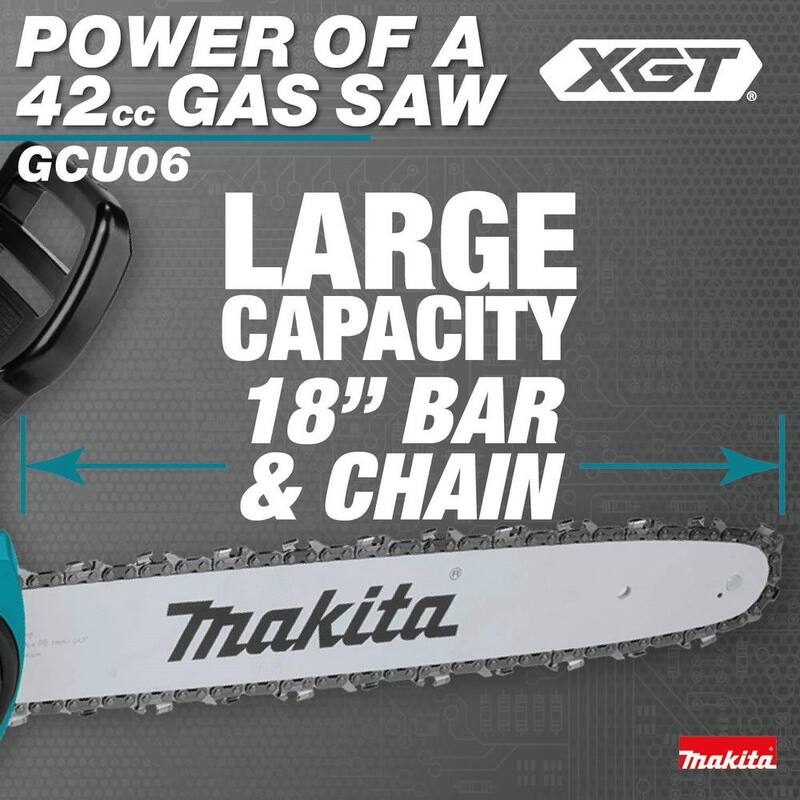 Makita XGT 18 pulgadas 40V máx. Motosierra eléctrica sin escobillas de batería (solo herramienta) - GCU06Z