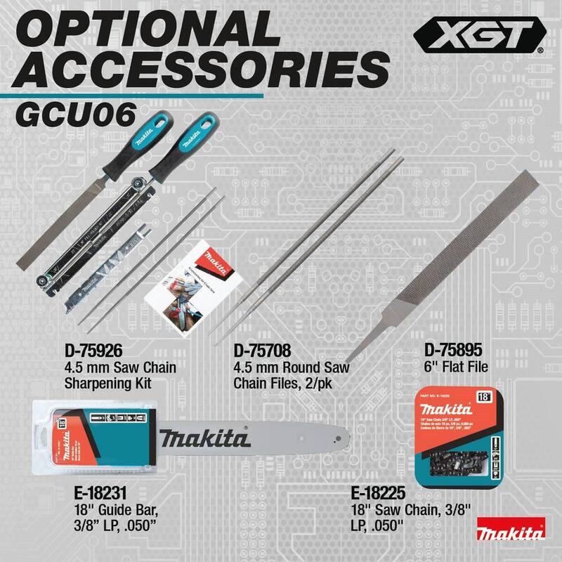 Makita XGT 18 pulgadas 40V máx. Motosierra eléctrica sin escobillas de batería (solo herramienta) - GCU06Z