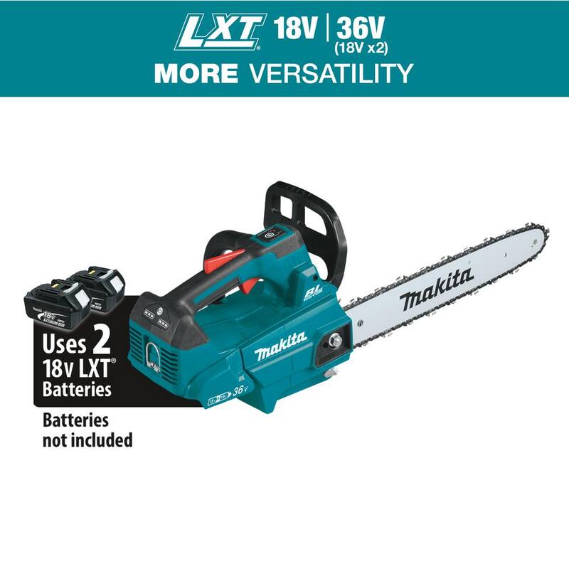 Sierra de cadena sin escobillas para batería de iones de litio Makita LXT de 16 pulgadas 18V X2 (36V) con mango superior (herramienta solamente) - XCU09Z