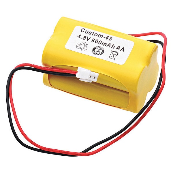 Dantona Dantona Battery - For Emergency Lighting - Battery Rechargeable - AA - 800 mAh - 4.8 V DC - 1-/ Pack - CUSTOM-43