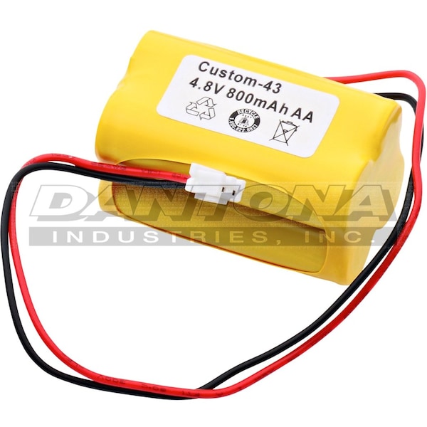 Dantona Dantona Battery - For Emergency Lighting - Battery Rechargeable - AA - 800 mAh - 4.8 V DC - 1-/ Pack - CUSTOM-43