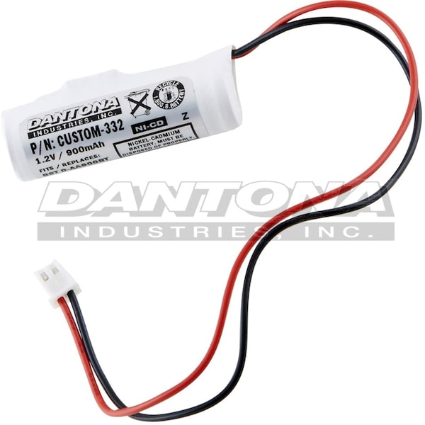 Dantona Dantona Battery - For Emergency Lighting - Battery Rechargeable - AA - 900 mAh - 1.2 V DC - 1-/ Pack - CUSTOM-332
