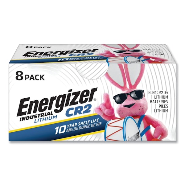 Energizer Industrial Lithium CR2 Photo Battery, 3 V, PK8 - ELN1CR28