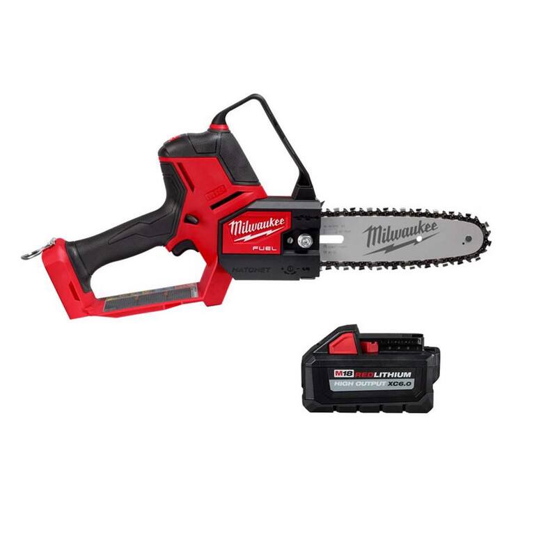 HACHA DE CADENA ELÉCTRICA SIN CEPILLO DE ION DE LITIO DE 18V DE MILWAUKEE M18 FUEL DE 8 PULGADAS CON BATERÍA DE 6.0 Ah DE ALTA POTENCIA - 3004-20-48-11-1865