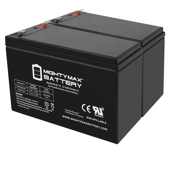 Mighty Max Battery 12V 8Ah UPS Battery Replacement for APC Back-UPS ES BE550G - 2 Pack - ML8-12MP211613366