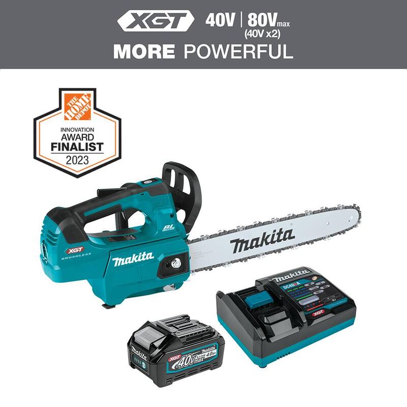 Makita XGT 16 pulg. 40V máx. Kit de sierra eléctrica inalámbrica con batería sin escobillas para mango superior (4.0Ah) - GCU03M1