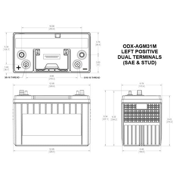 Odyssey Extreme 12V AGM Marine Dual Purpose Battery Group 31M - ODX-AGM31M