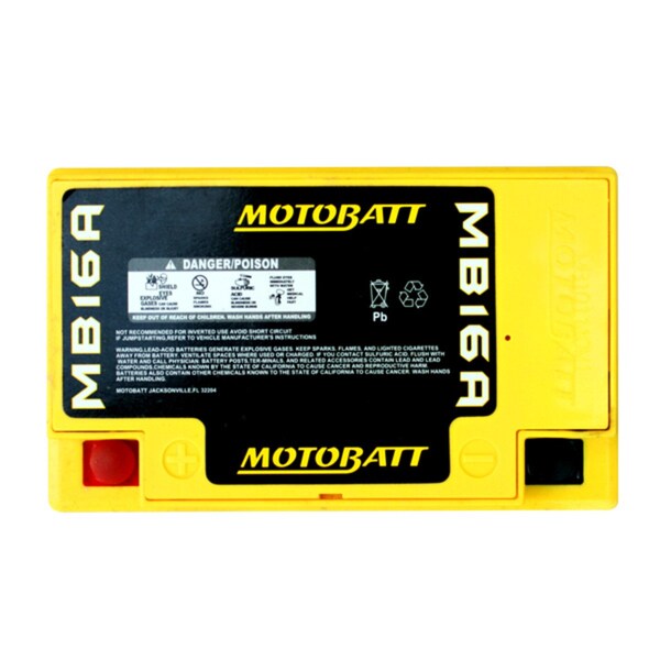 Motobatt 19Ah 200 CCA AGM Powersports Battery replaces HYB16A-A HYB16A-AB - MB16A