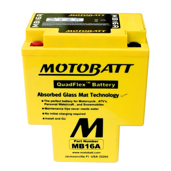 Motobatt 19Ah 200 CCA AGM Powersports Battery replaces HYB16A-A HYB16A-AB - MB16A