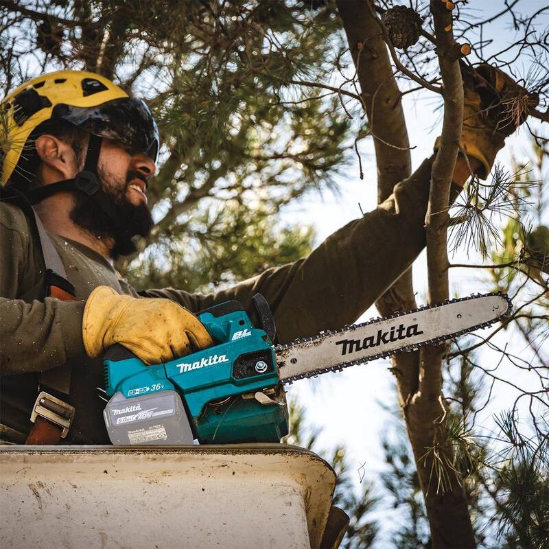 Makita LXT 14 pulgadas 18V X2 (36V) Sierra eléctrica inalámbrica con mango superior sin escobillas de iones de litio con paquete de batería 18V LXT 5.0Ah (2 piezas) - XCU08Z-BL1850B2