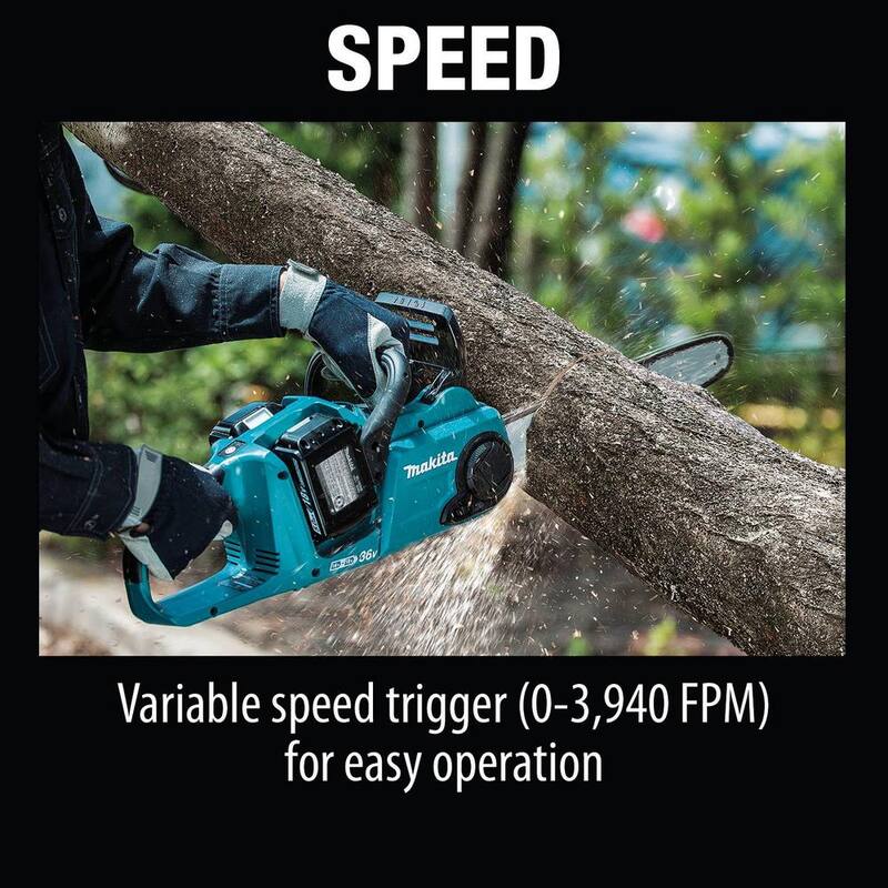 Batería de cadena de sierra LI-Ion BL Makita 18V X2 (36V) LXT Kit (4 baterías de 5.0Ah) con Kit de destornillador de impacto LXT 18V (3.0Ah) - XCU03PT1-XDT131