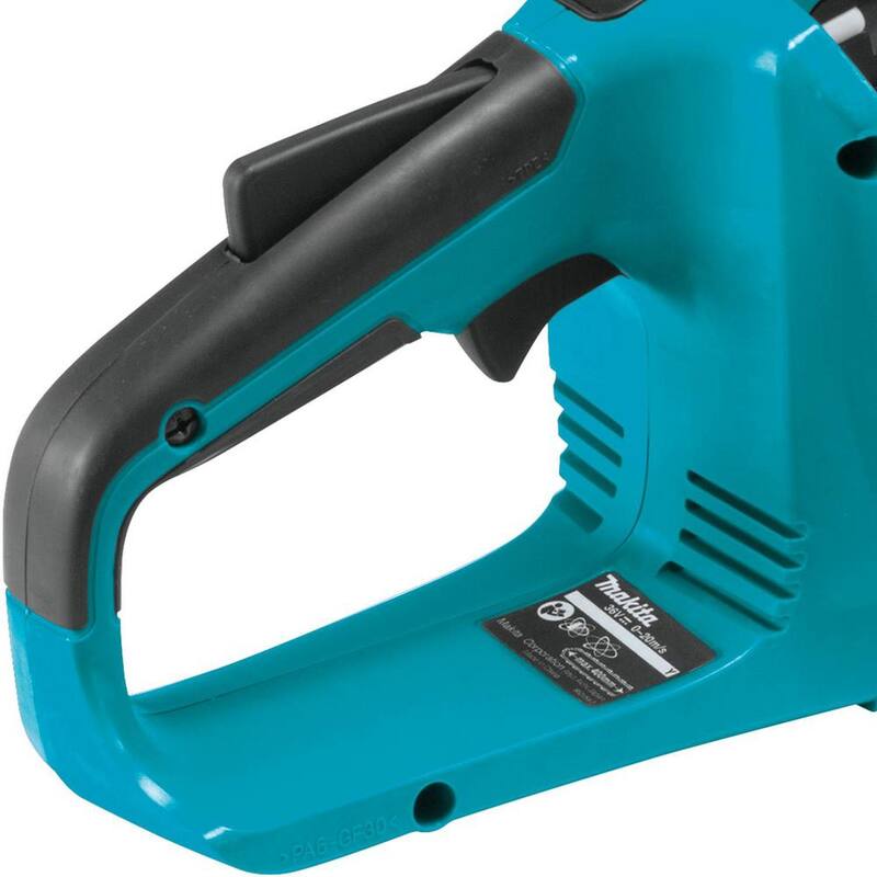Makita 14 pulgadas 18-Volt X2 (36-Volt) LXT Sierra de cadena con batería sin escobillas y cargador óptimo dual de puerto rápido de 18-Volt LXT de bonificación - XCU03Z-DC18RD