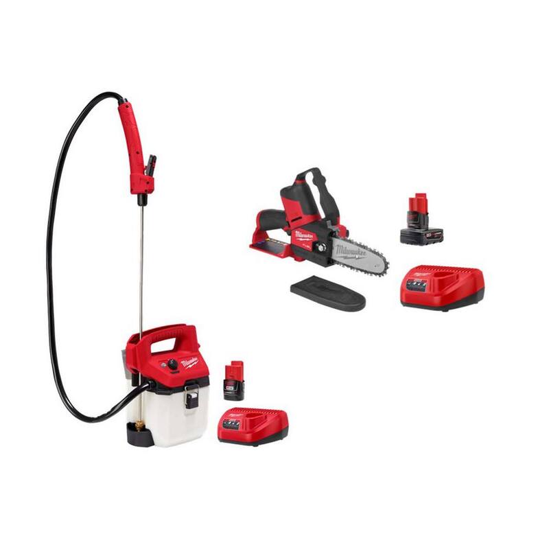 Milwaukee M12 FUEL 12V Lithium-Ion Brushless Cordless 6 in. HATCHET Pruning Saw w/M12 1 Gal. Sprayer, (2) Battery, (2) Charger - 2527-21-2528-21G1

Si necesitas una sierra de podar tipo HATCHET inalámbrica de 6 pulgadas con tecnología de litio-ion de 12V de la marca Milwaukee, esta es la opción para ti. Además incluye un rociador de 1 galón M12, 2 baterías y 2 cargadores. ¡Haz tu jardinería más fácil y eficiente con este set!