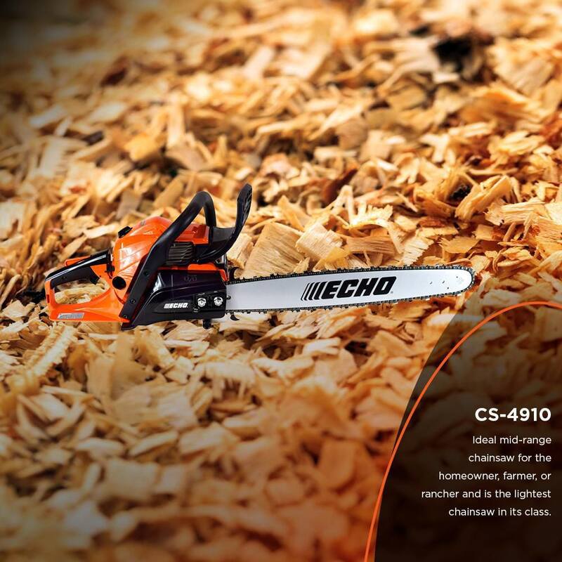 Sierra de cadena de gas de 50.2 cc de 2 tiempos con mango trasero de 20 pulgadas - CS-4910-20AA