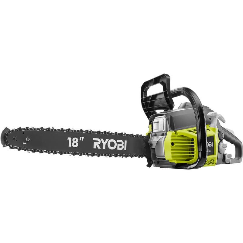 RYOBI 18 pulgadas 38cc motosierra de gas de 2 ciclos con estuche resistente - RY3818