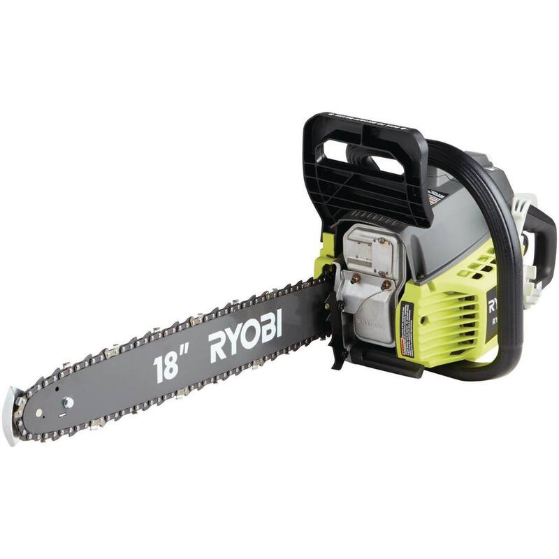 RYOBI 18 pulgadas 38cc motosierra de gas de 2 ciclos con estuche resistente - RY3818