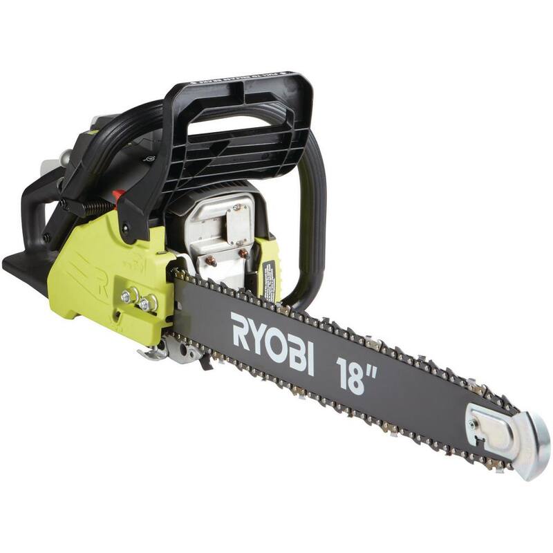 RYOBI 18 pulgadas 38cc motosierra de gas de 2 ciclos con estuche resistente - RY3818