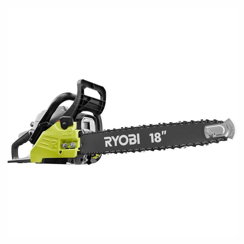 RYOBI 18 pulgadas 38cc motosierra de gas de 2 ciclos con estuche resistente - RY3818