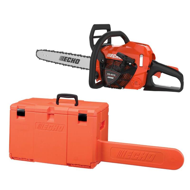 Motosierra con mango trasero a gas de 2 tiempos y 41.6 cc de 18 pulgadas con estuche resistente - CS-4010-18VP