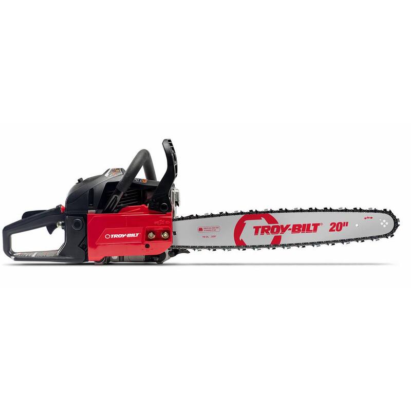 Troy-Bilt 20 in. 46 cc Gas 2-Cycle Chainsaw with Automatic Chain Oiler and Heavy-Duty Carry Case Included - TB4620C

Troy-Bilt 20 pulgadas 46 cc Gasolina Sierra de Cadena de 2 Tiempos con Lubricador Automático de Cadena y Estuche Resistente incluido - TB4620C