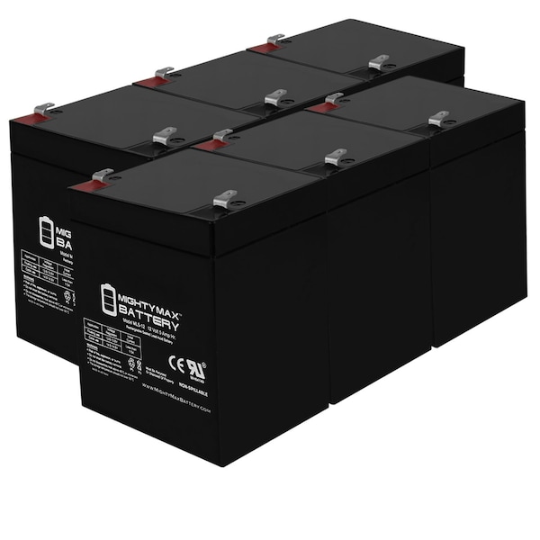 Mighty Max Battery ML5-12 - 12V 5AH Electric Trailer Brakes Breakaway Kit Rechargeable Battery - 6PK - MAX3432531