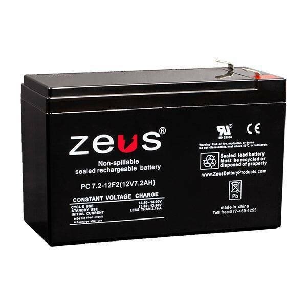 Zeus Battery Products 7.2Ah 12V F2 Sealed Lead Acid Battery - PC7.2-12F2
