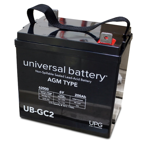 Upg Sealed Lead-Acid Battery, 6V, Lead Acid Chemistry - 45966