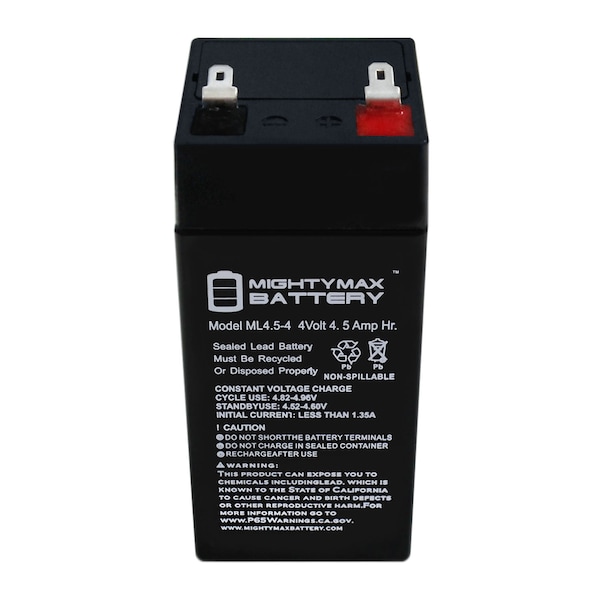 Mighty Max Battery 4 Volt 4.5 Ah Battery for Tractor Supply 2 Mile Fence Charger - 2 Pack - ML4.5-4MP27