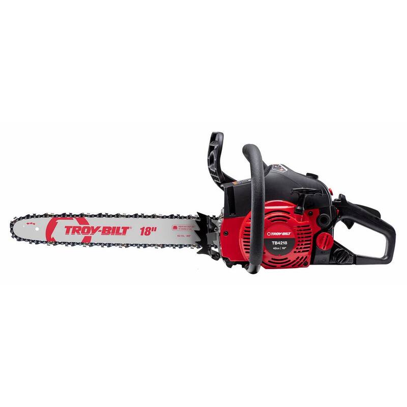 Troy-Bilt 18 pulgadas 42 cc Motosierra de Gasolina Ligera de 2 Tiempos con Lubricador Automático de Cadena - TB4218