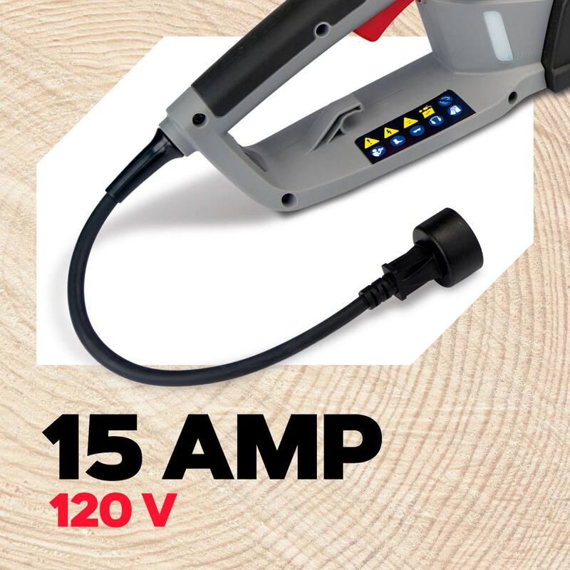 Motosierra eléctrica con cable de 15 amperios Oregon CS1500 Autoafilado, barra de 18 pulgadas, equipada con cadena PowerSharp - 603352